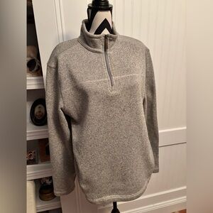 G.H. Bass & Co. Gray Heather Half-Zip Cowl Sweater